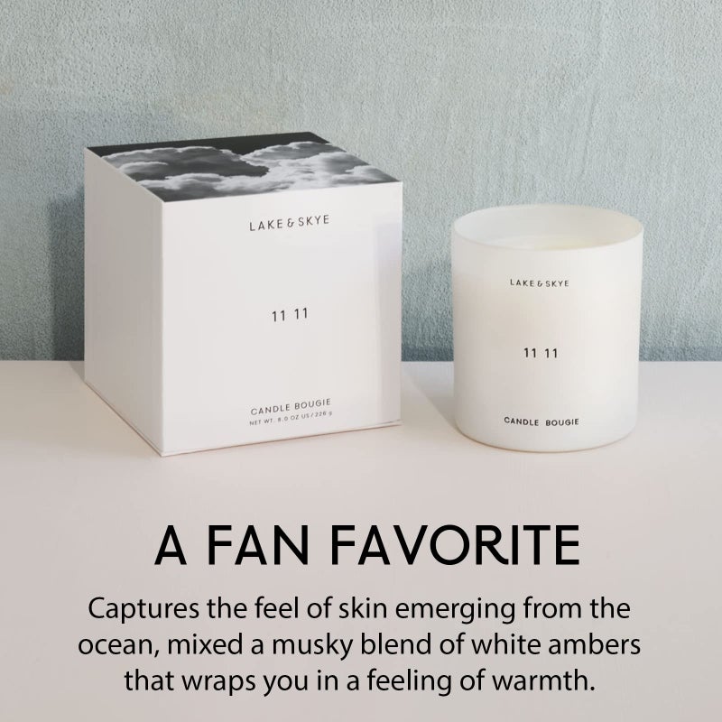 Lake & Skye 11 11 Scented Soy Candle - Lead-Free Cotton Candle Wick (50 Hours of Burn Time) - Clean, Sheer, Uplifting Scent - Image 4